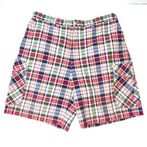 Vintage Tommy Hilfiger‎ Plaid Cargo Shorts Men’s 31 Preppy Vacation Heritage